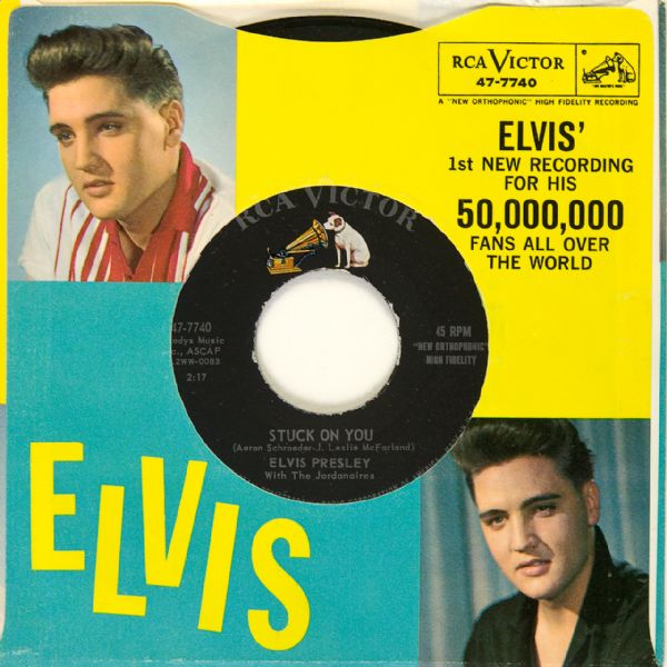 Elvis Presley "Stuck On You"/"Fame And Fortune" 45  